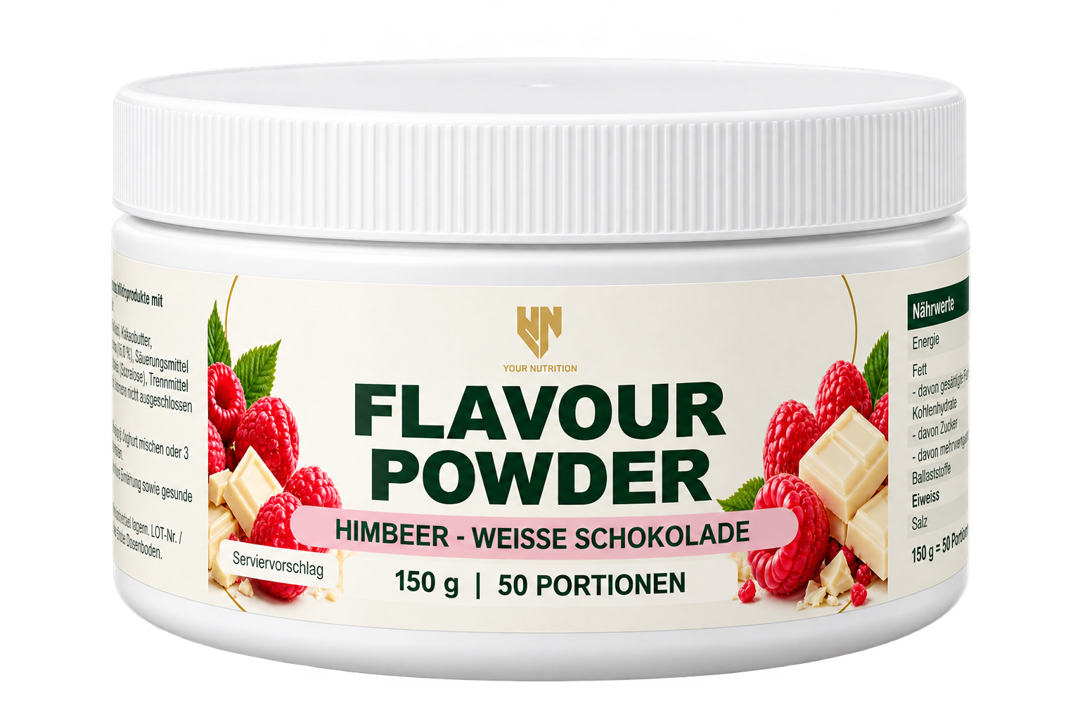 Flavour Powder in der neu gestalteten Verpackung
