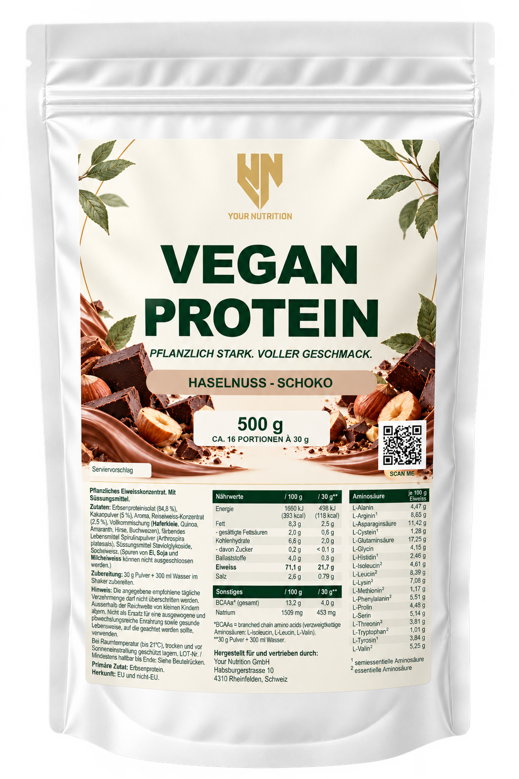 Vegan Protein in der neu gestalteten Verpackung